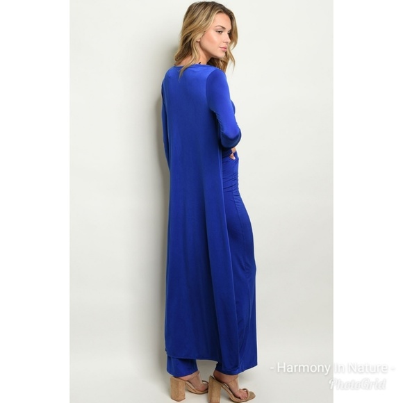 LAST ❤ Royal Blue 3 Piece Duster & Pants Set - Picture 6 of 6